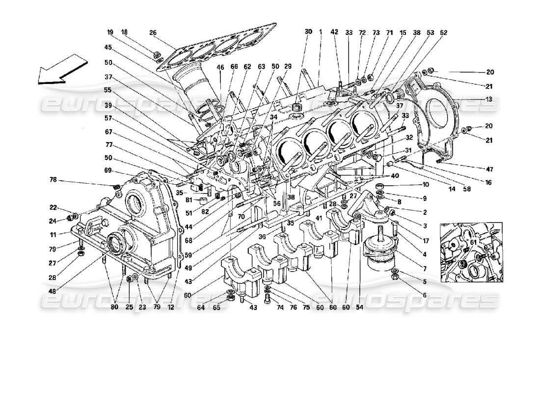 a part diagram from the Ferrari Mondial 3.4 t Coupe/Cabrio parts catalogue