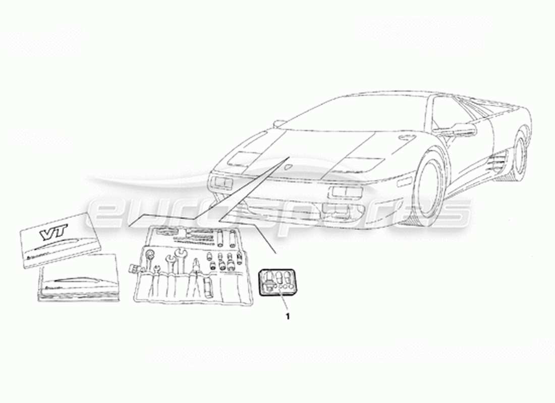 lamborghini diablo vt (1994) accessories (valid for canada version - april 1994) part diagram