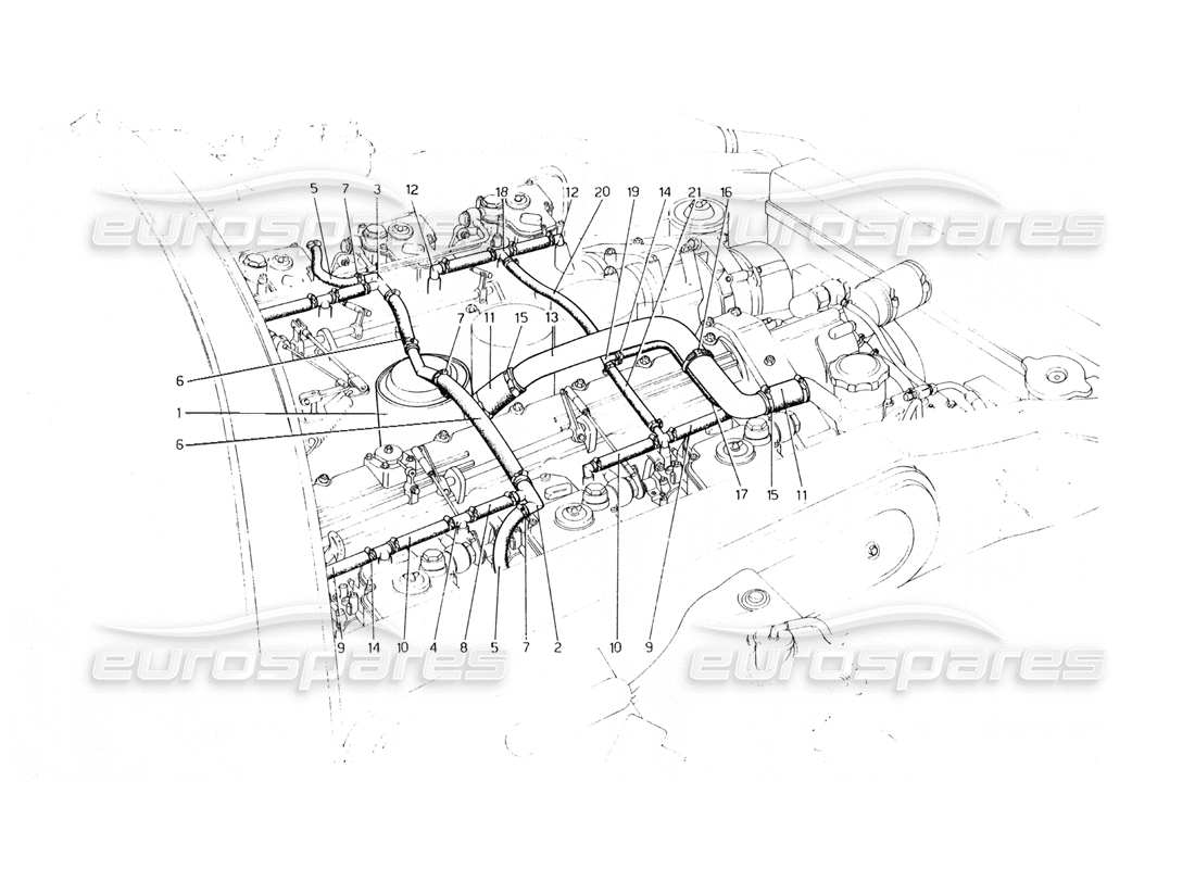 ferrari 400 gt (mechanical) blow - by system (400 automatic) part diagram