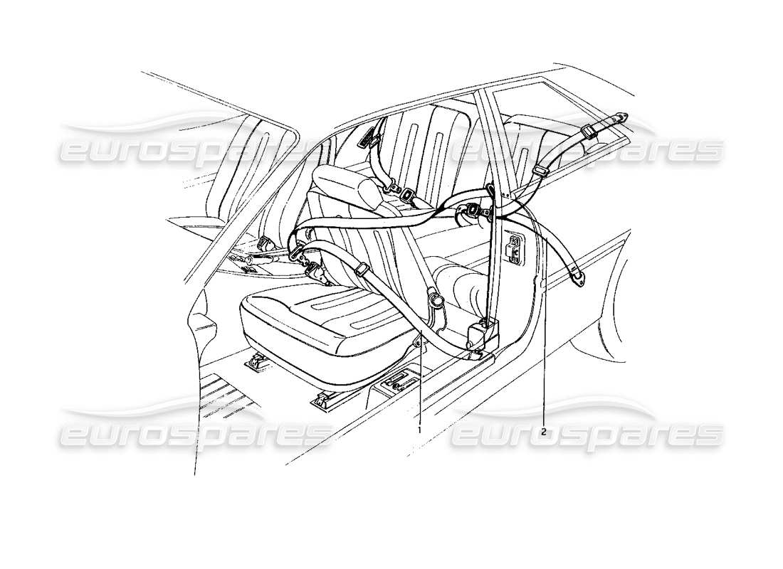 ferrari 400 gt (mechanical) seat belts part diagram