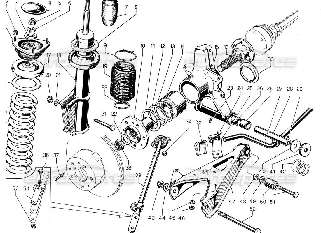 lamborghini urraco p300 rear suspension part diagram