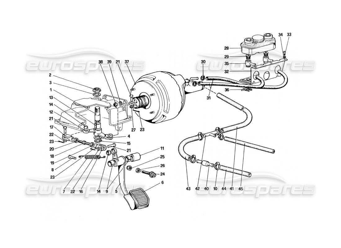 ferrari 512 bbi brake hydraulic system parts diagram