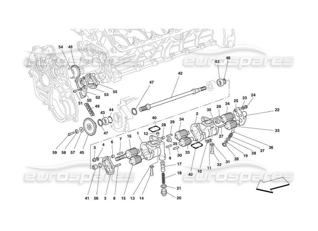 ferrari 575 superamerica lubrication - oil pumps parts diagram