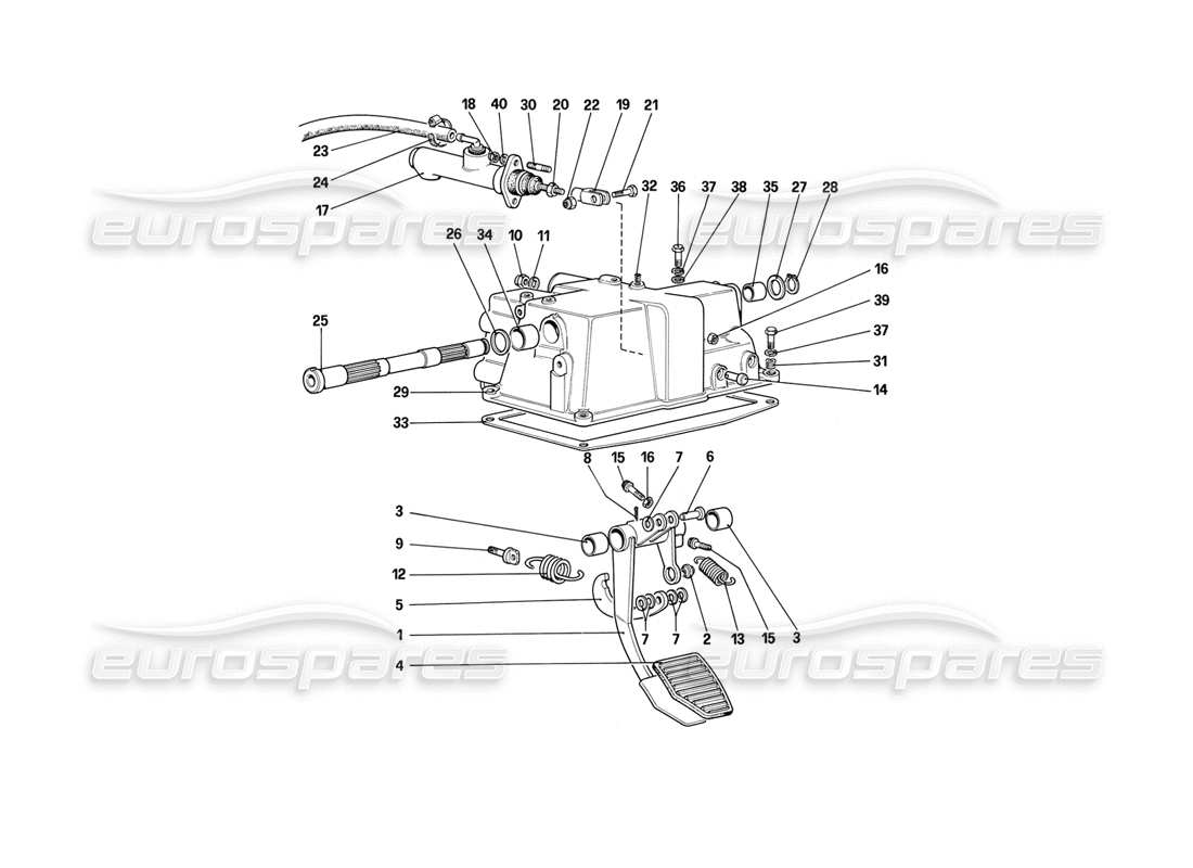 ferrari mondial 3.2 qv (1987) clutch release control (for car with antiskid system) part diagram
