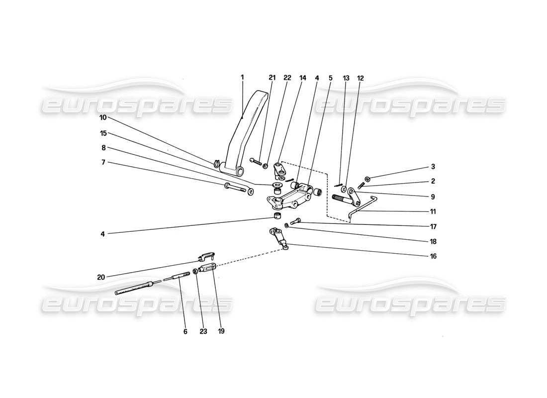 ferrari 328 (1988) throttle controll (variants for rhd version) parts diagram