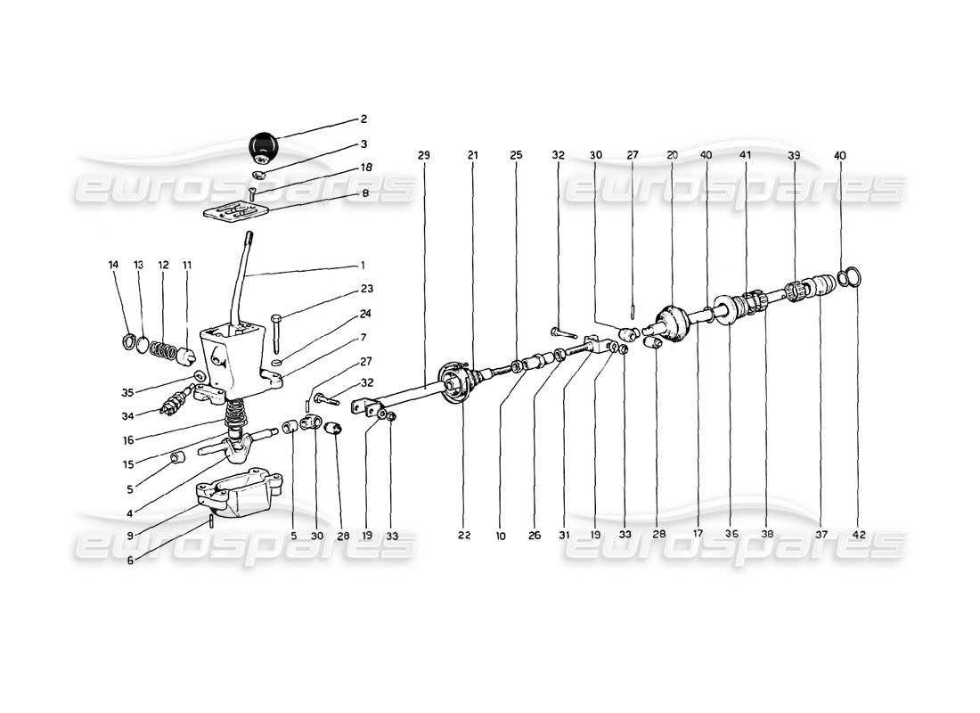 ferrari 208 gt4 dino (1975) outside gearbox controls part diagram