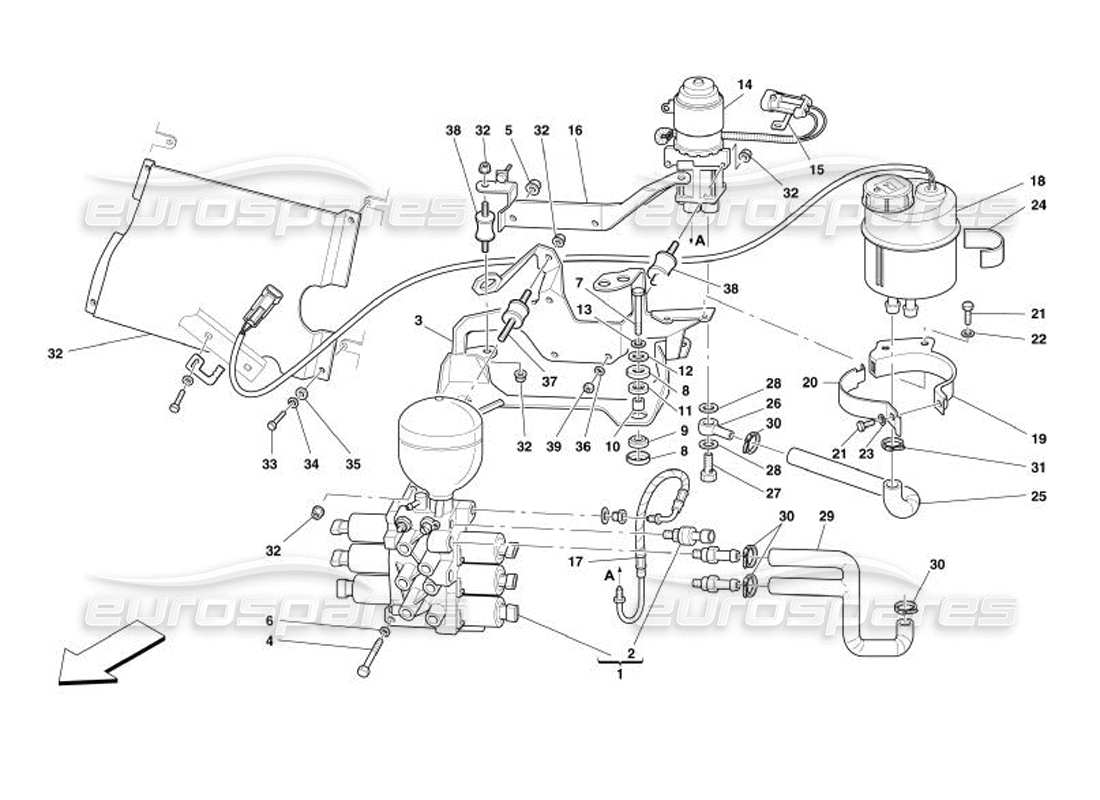 ferrari 575 superamerica power unit and tank -valid for f1- parts diagram