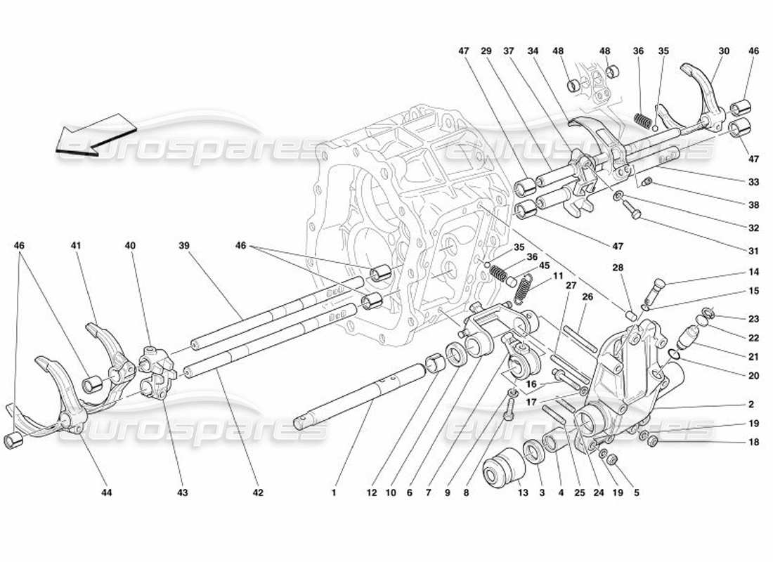 ferrari 575 superamerica inside gearbox controls -not for f1- parts diagram