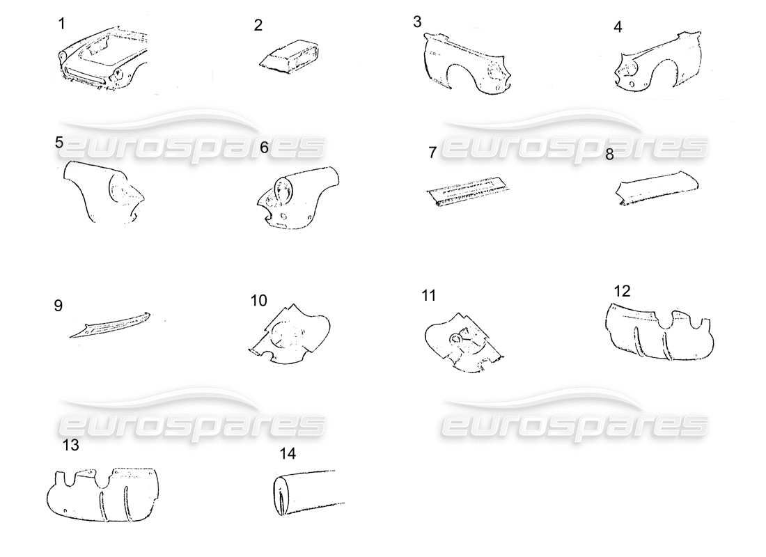 ferrari 250 gt (coachwork) body front part diagram