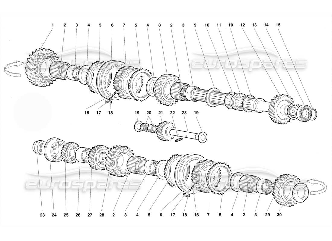 lamborghini diablo vt (1994) driven shaft part diagram