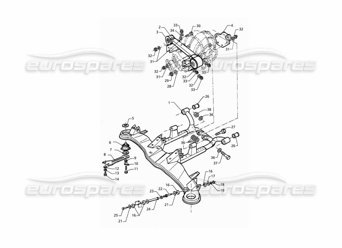 maserati qtp. 3.2 v8 (1999) rear suspension parts diagram