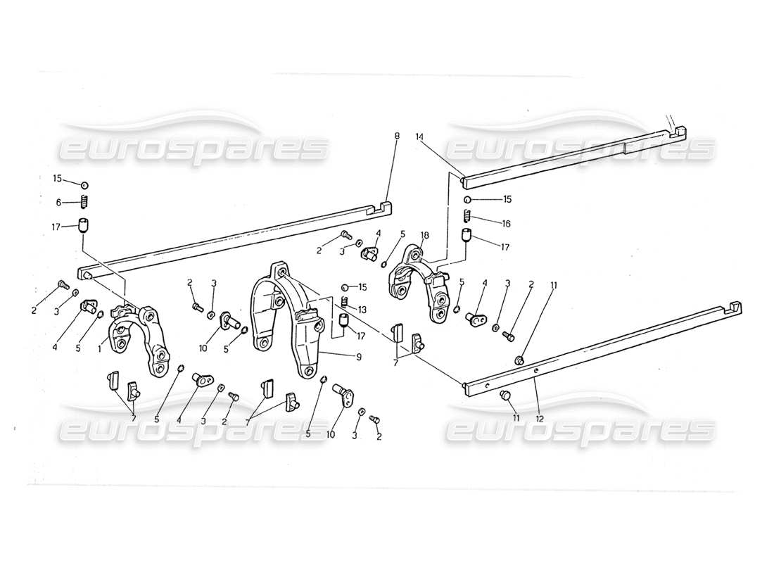 maserati 2.24v transmission - inside controls parts diagram