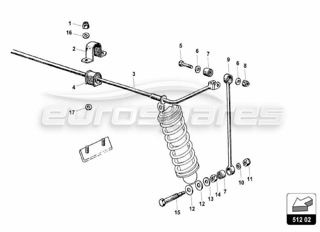lamborghini miura p400 rear suspension parts diagram