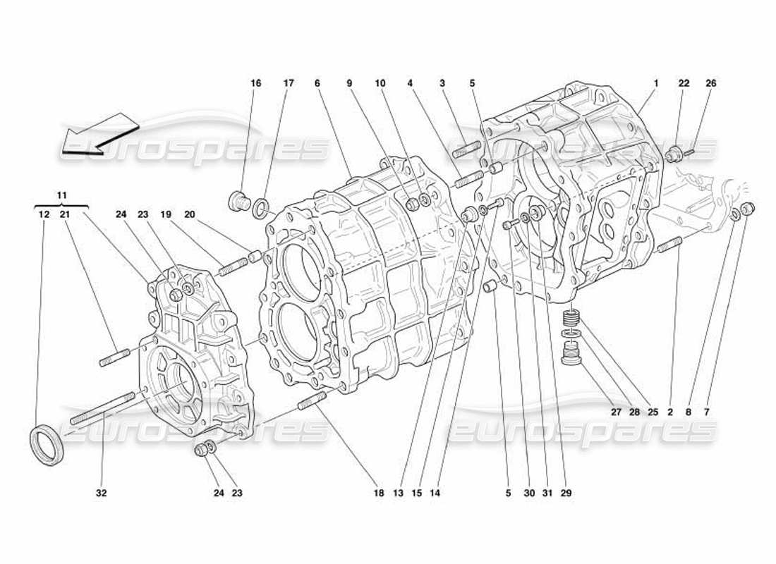 ferrari 550 barchetta gearbox part diagram