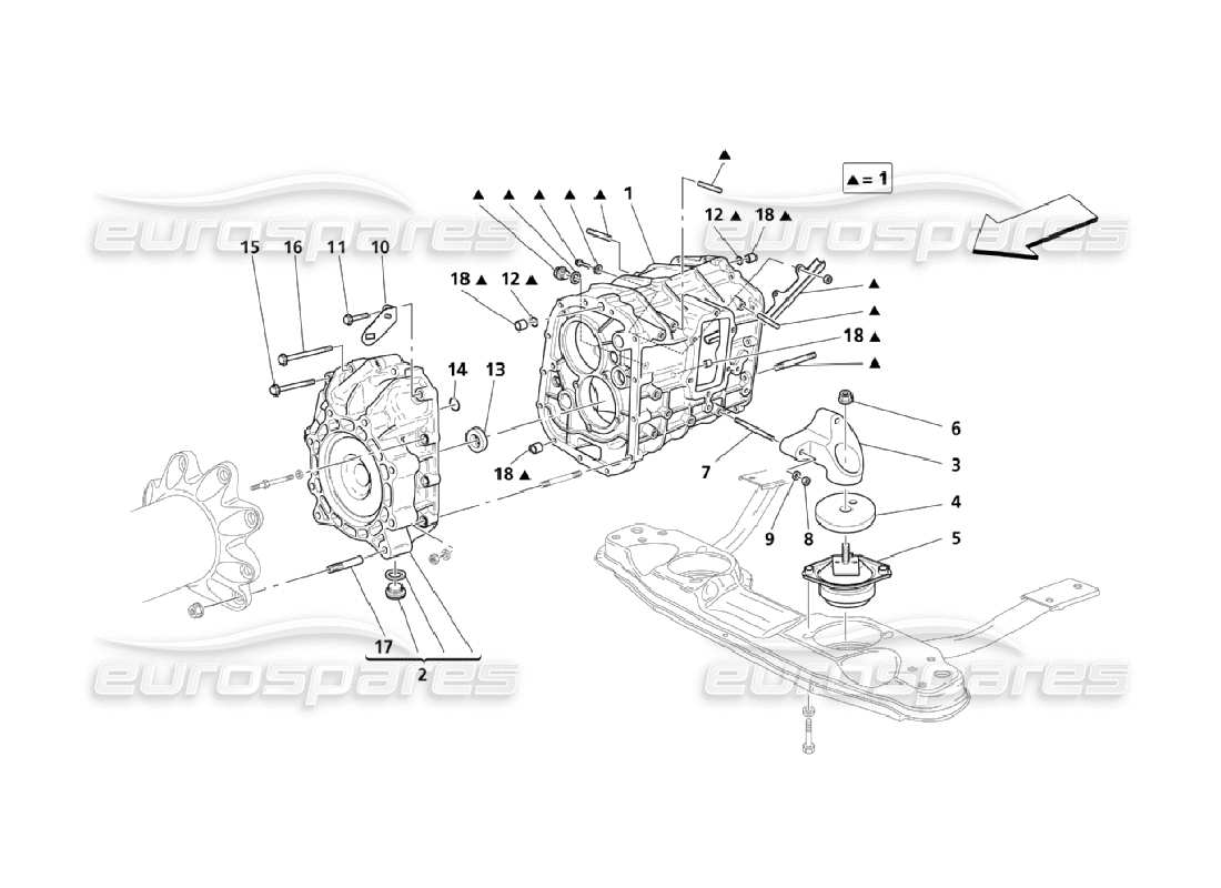 maserati qtp. (2006) 4.2 gears housing parts diagram