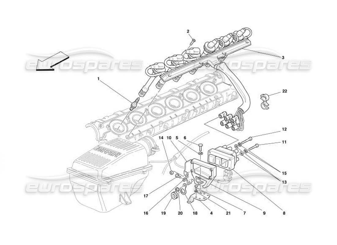 ferrari 550 barchetta ignition device part diagram