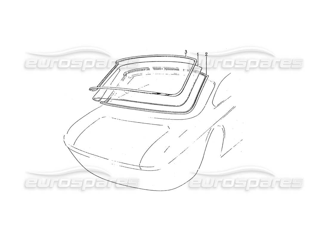 ferrari 330 gtc / 365 gtc (coachwork) rear screen part diagram