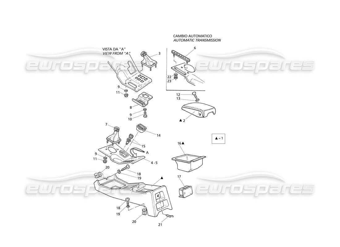 maserati qtp v6 evoluzione console parts diagram