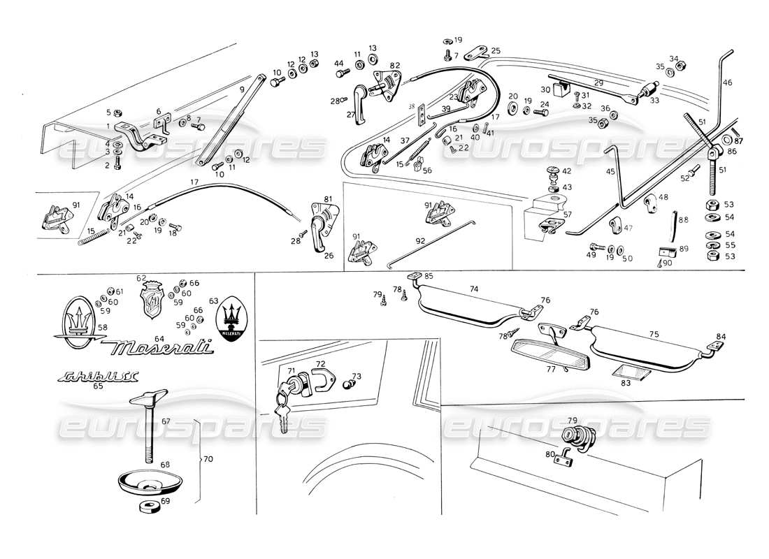 maserati ghibli 4.7 / 4.9 locks parts diagram