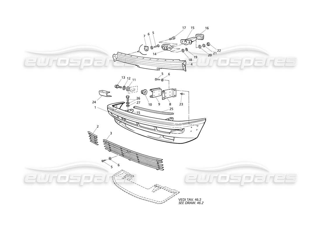 maserati qtp v6 evoluzione front bumper part diagram