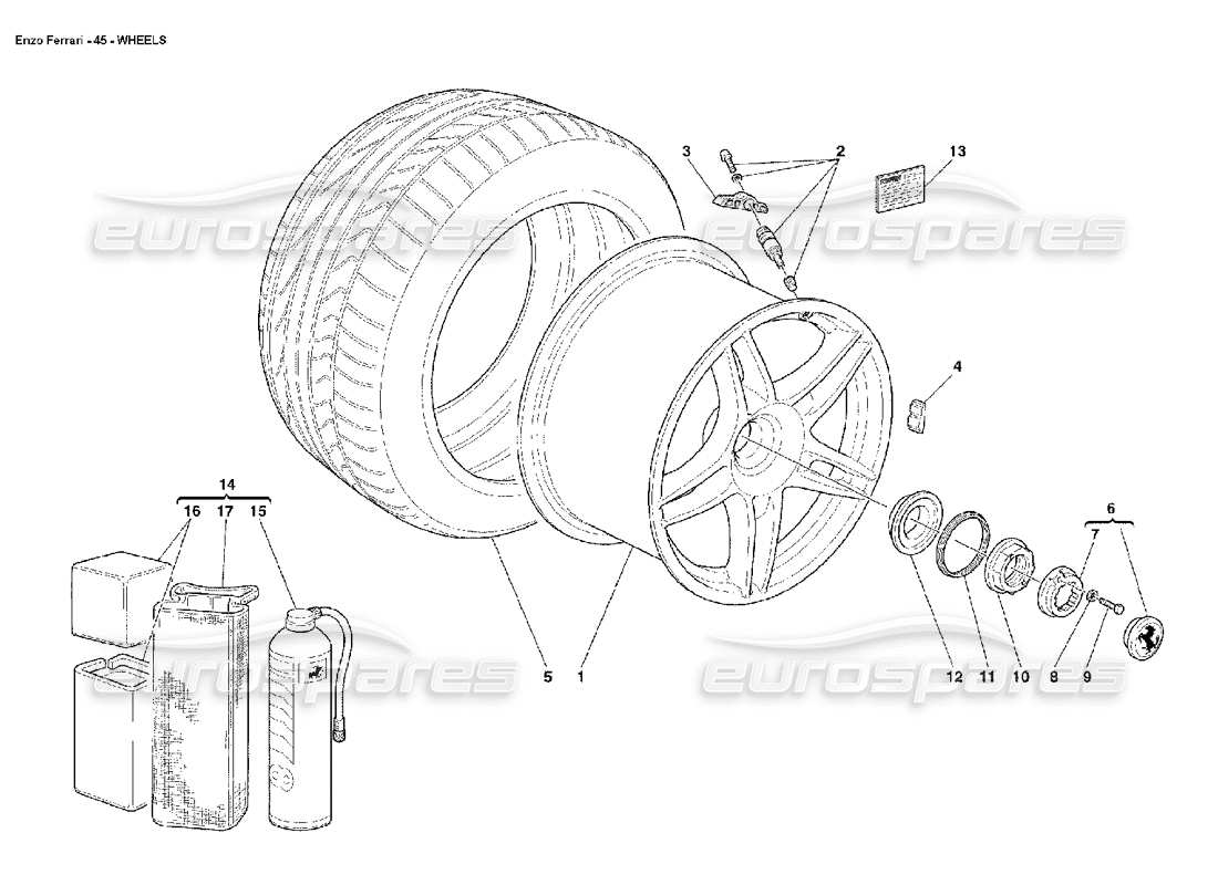 ferrari enzo wheels parts diagram
