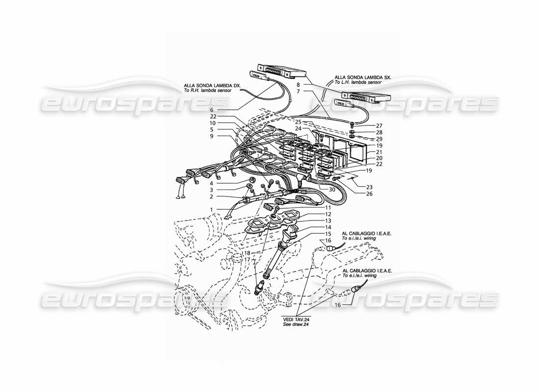 maserati qtp. 3.2 v8 (1999) ignition system parts diagram