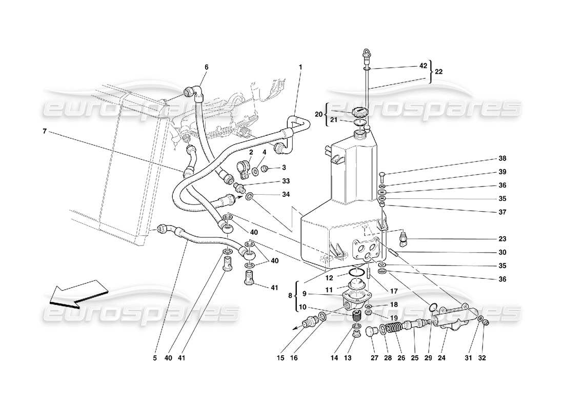 ferrari 456 gt/gta lubrication system - tank part diagram