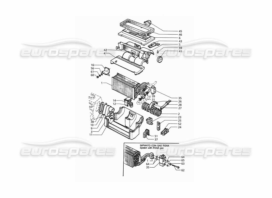 maserati qtp. 3.2 v8 (1999) automatic air conditioner assy (lh drive) parts diagram