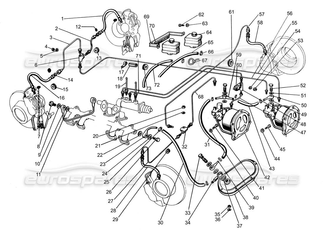 lamborghini espada braking system parts diagram