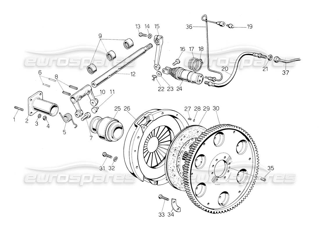 lamborghini countach 5000 s (1984) clutch parts diagram