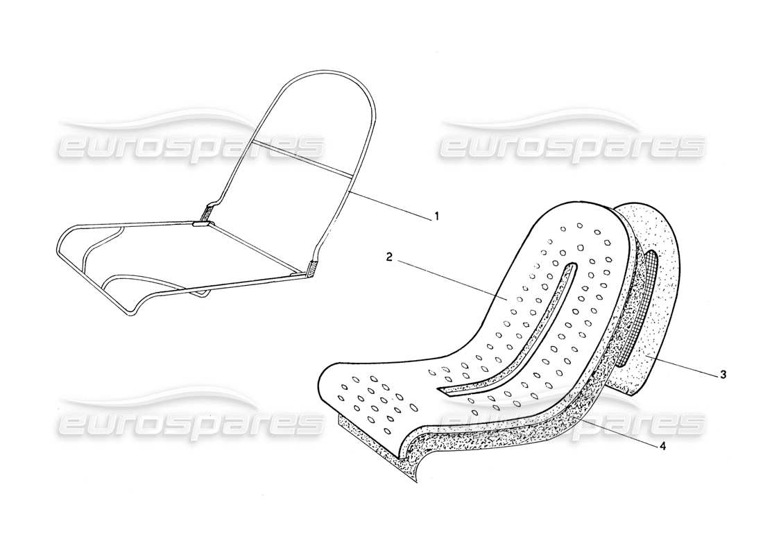 ferrari 206 gt dino (coachwork) seat frames part diagram