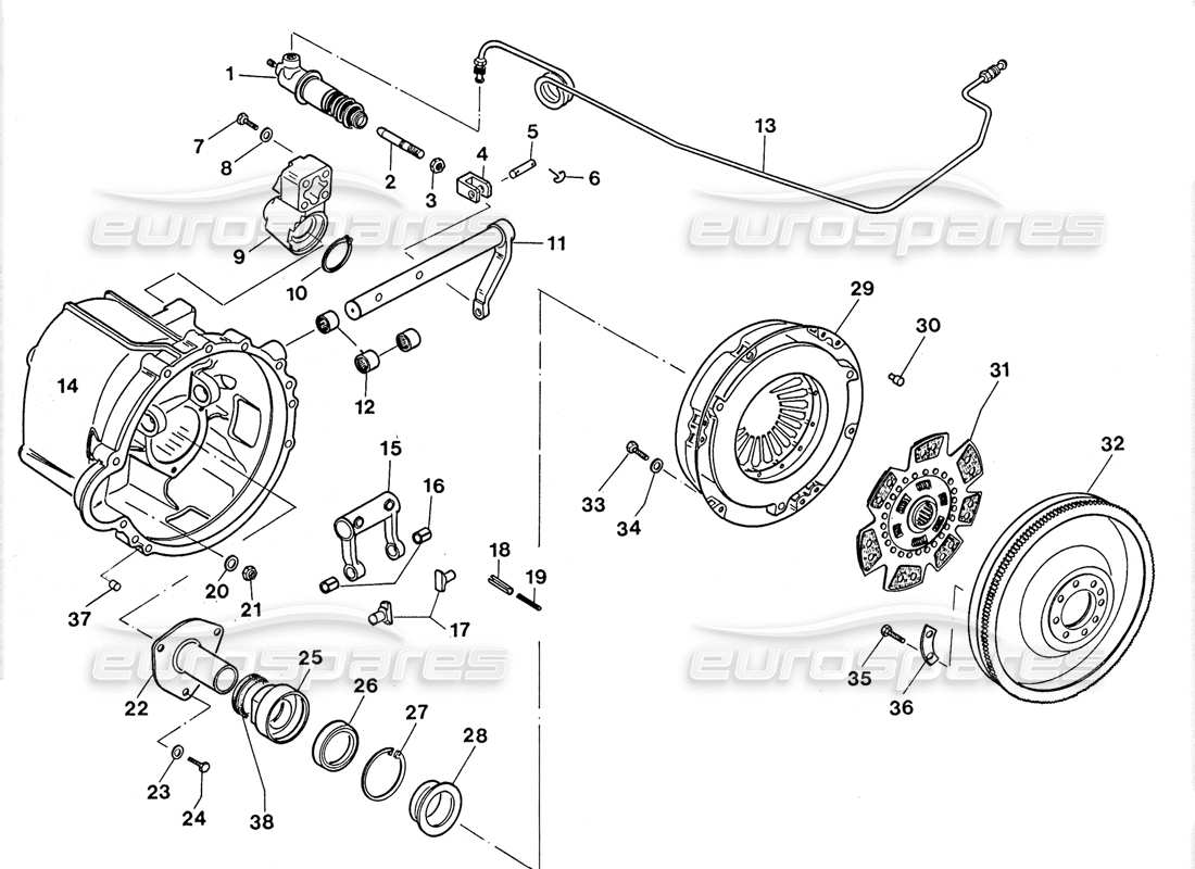 lamborghini lm002 (1988) clutch part diagram