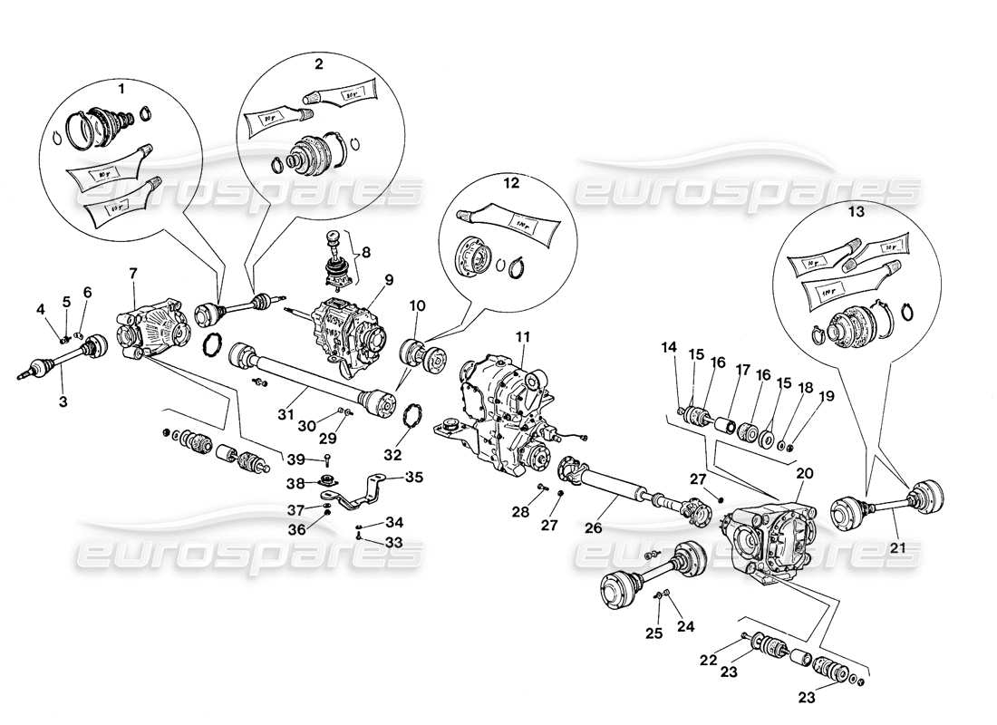 lamborghini lm002 (1988) transmission part diagram