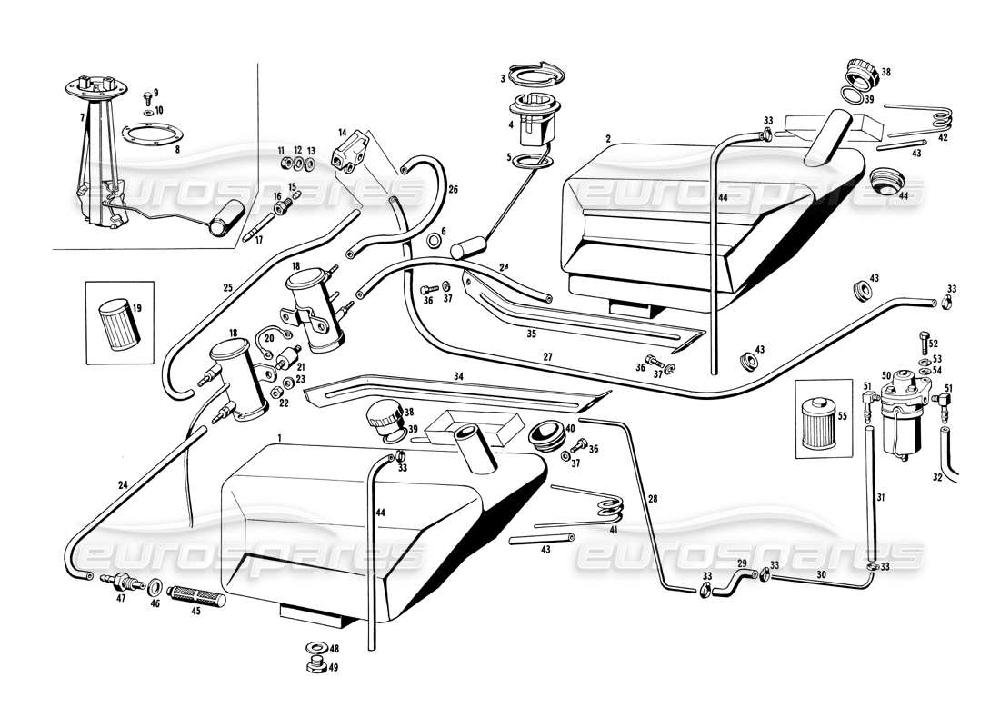 maserati ghibli 4.7 / 4.9 fuel tank and pump part diagram