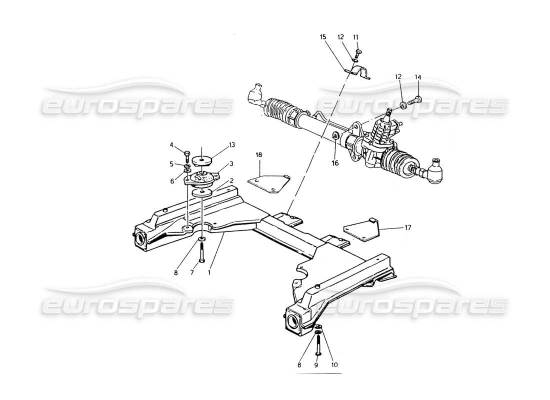 maserati 418 / 4.24v / 430 front chassis parts diagram