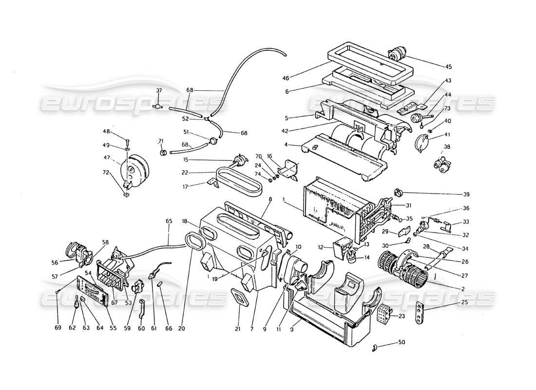 maserati biturbo 2.5 (1984) conditioning set part diagram