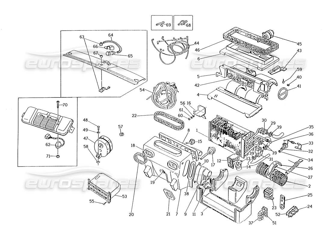 maserati karif 2.8 automatic air conditioner set (lh steering cars) parts diagram