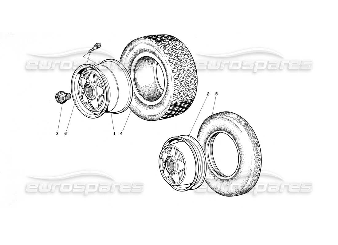 ferrari testarossa (1990) wheel (until car no. 75995) parts diagram