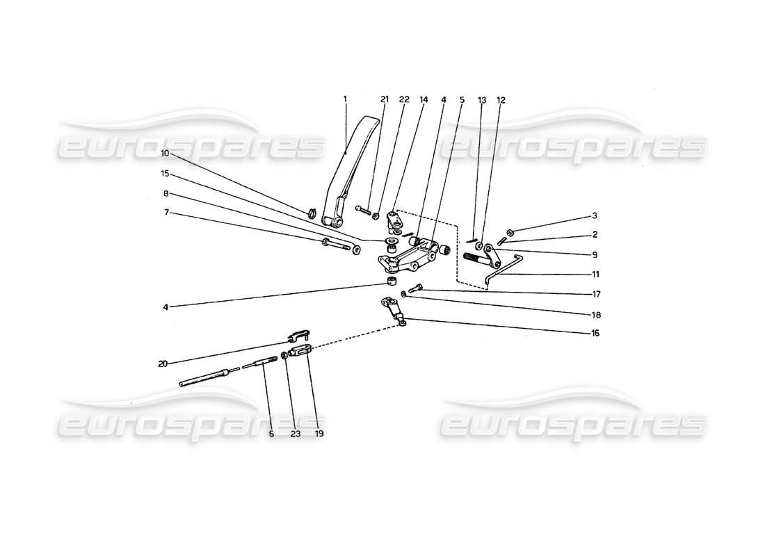 ferrari 208 gt4 dino (1975) throttle control (variants for rhd versions) part diagram