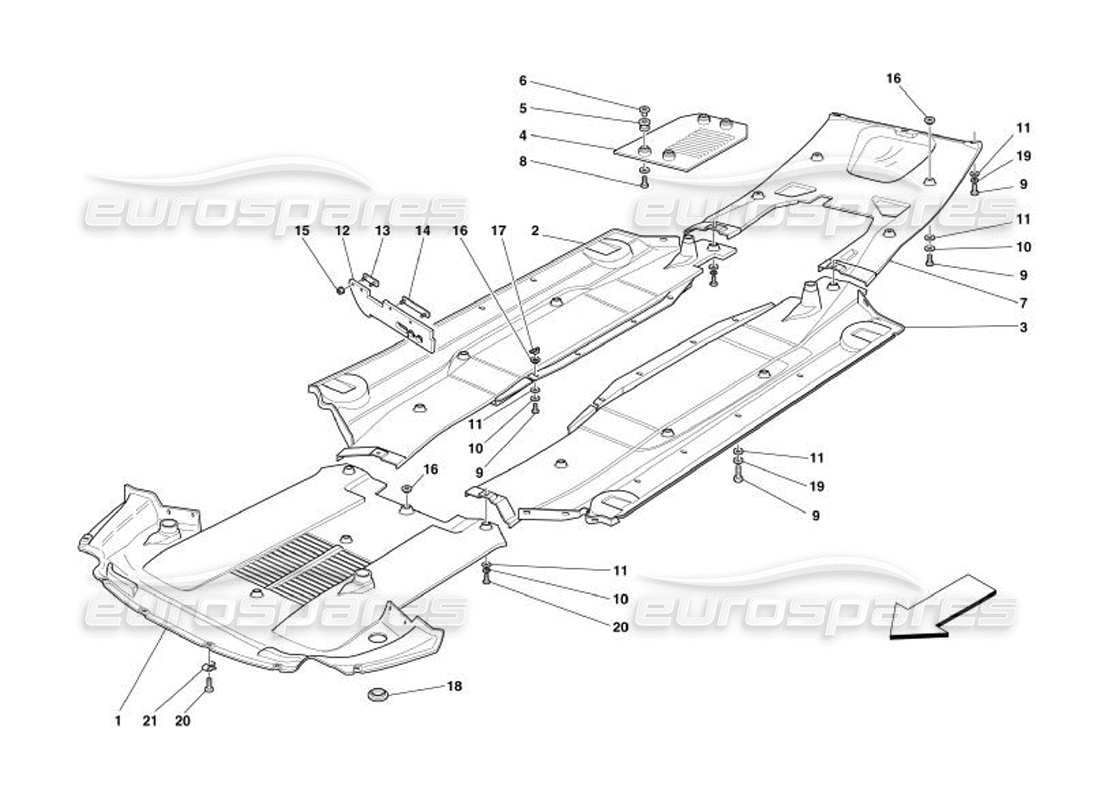 ferrari 575 superamerica flat floor pan part diagram