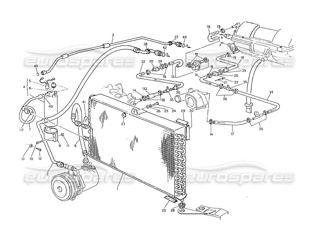 maserati biturbo 2.5 (1984) air conditioning system part diagram