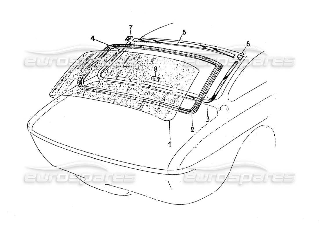 ferrari 330 gt 2+2 (coachwork) rear screen - trims part diagram