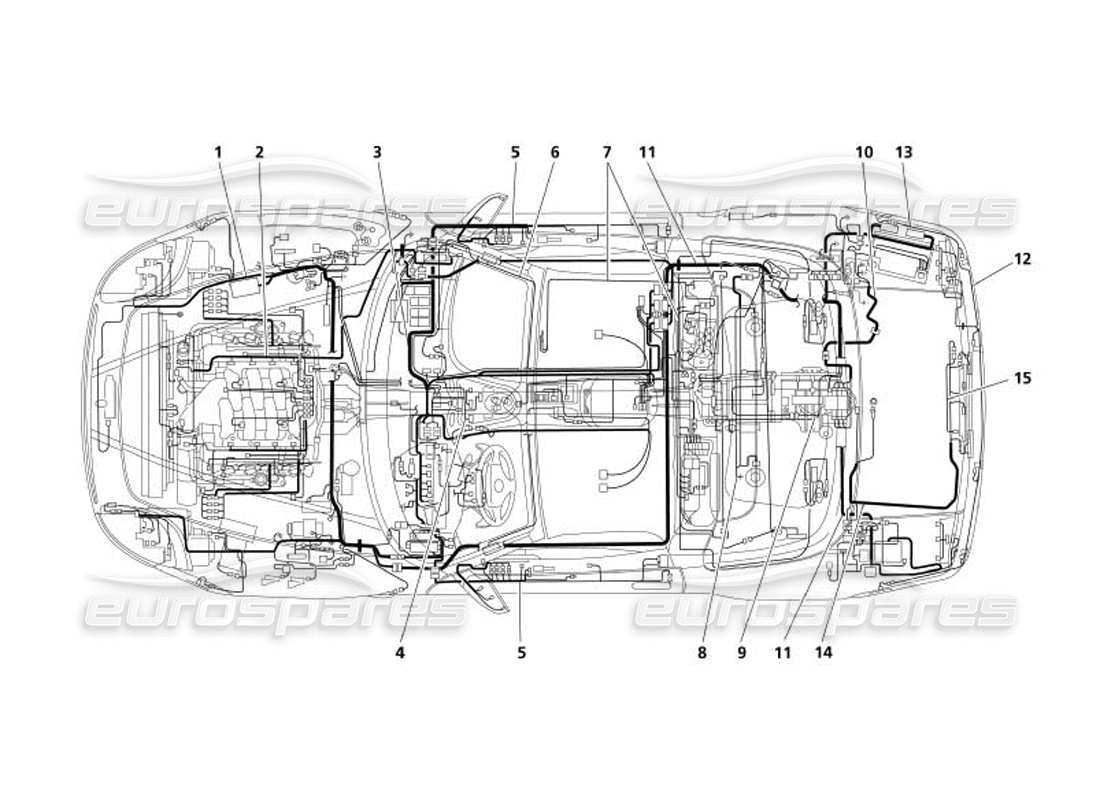 maserati 4200 spyder (2005) electrical system part diagram