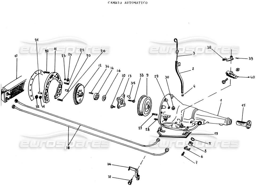 lamborghini espada automatic gearbox part diagram