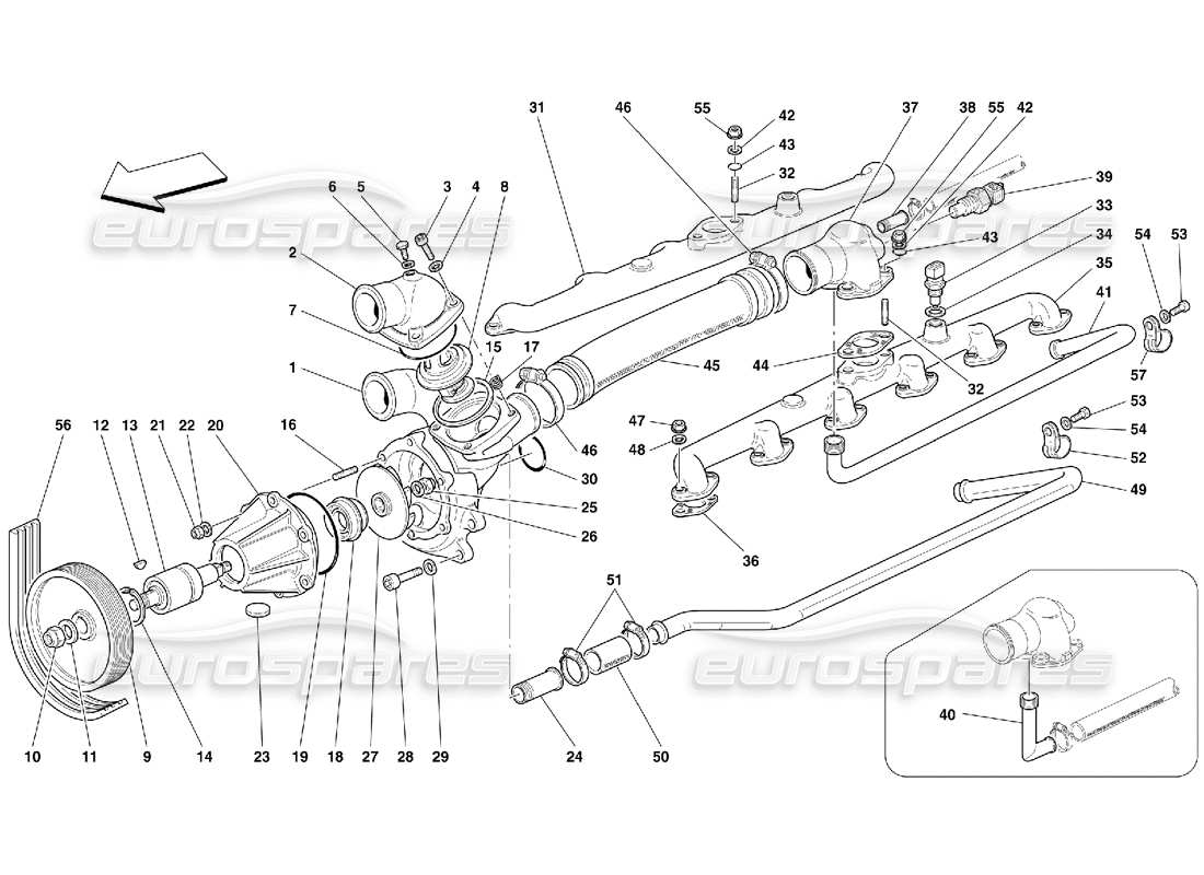 ferrari 456 gt/gta water pump part diagram
