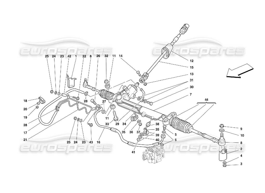 ferrari 456 gt/gta hydraulic steering box and serpentine -valid for gd part diagram