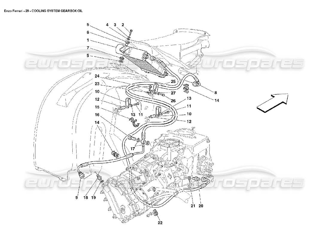 ferrari enzo cooling system gearbox oil parts diagram