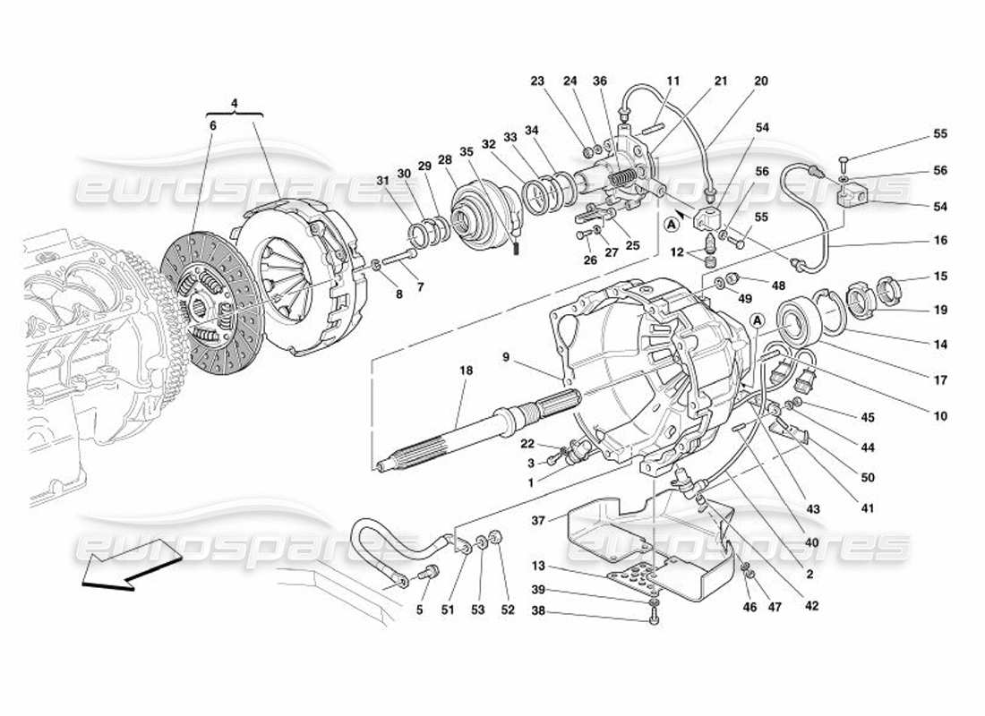 ferrari 575 superamerica clutch and controls -not for f1- parts diagram