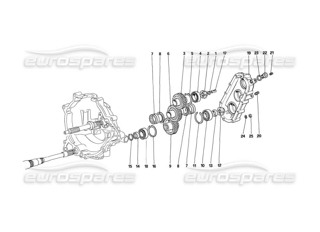 ferrari mondial 3.2 qv (1987) gearbox transmission part diagram