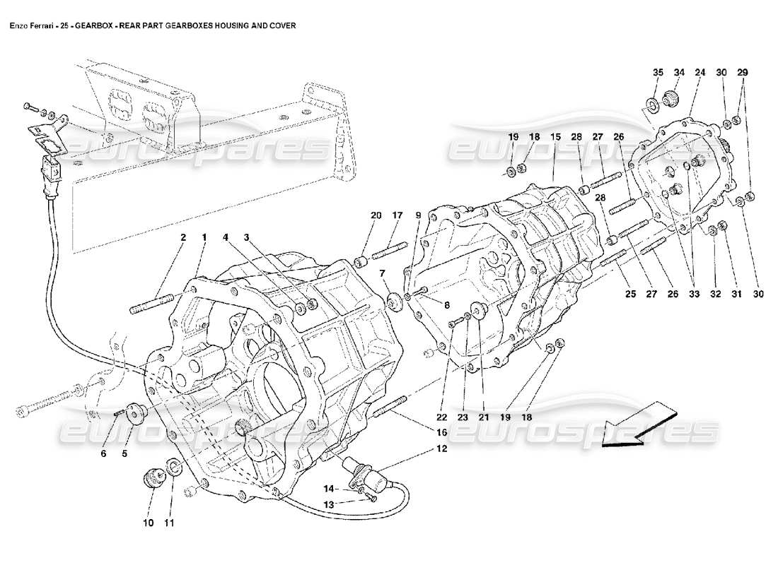 ferrari enzo gearbox rear part gearboxes housing and cover parts diagram